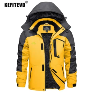 Ski Jacket Norrona|men’s Waterproof Ski Jacket – Warm Fleece Hooded Windbreaker For Winter Sports