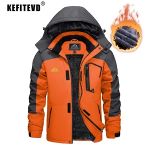 Ski Jacket Norrona|men’s Waterproof Ski Jacket – Warm Fleece Hooded Windbreaker For Winter Sports