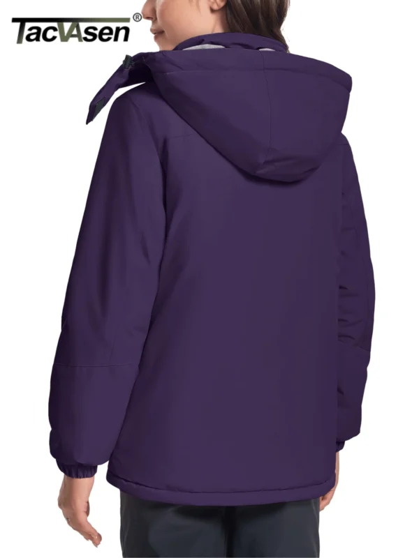 TACVASEN Winter Fleece Lined Hooded Parka Jacket Womens Ski Snowboard Warm Coats Waterproof 5 Zipper Pockets Windbreaker Outwear - AliExpress 200000345 - Image 6