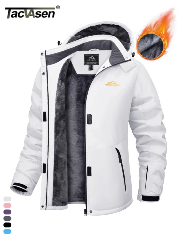 TACVASEN Winter Fleece Lined Hooded Parka Jacket Womens Ski Snowboard Warm Coats Waterproof 5 Zipper Pockets Windbreaker Outwear - AliExpress 200000345